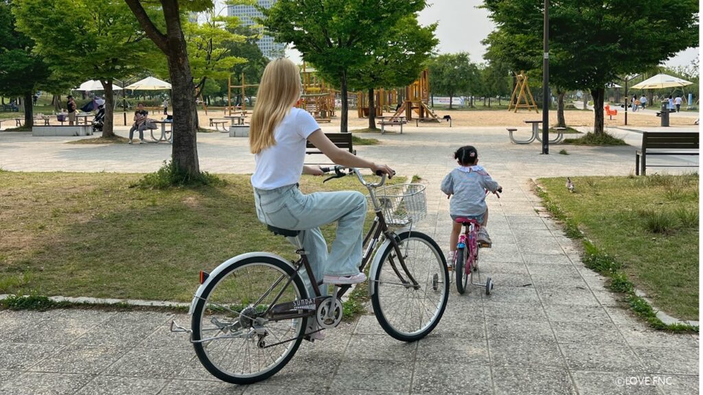 한강에서 자전거