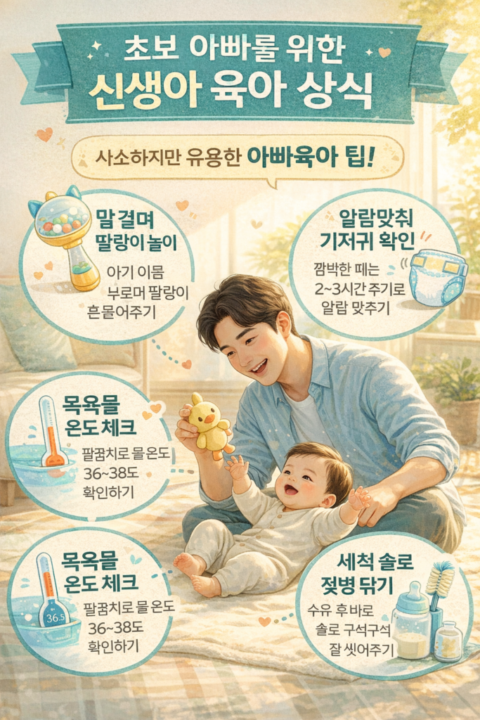 신생아 육아상식 10가지 ; 신생아를 초보아빠가 육아중인 모습